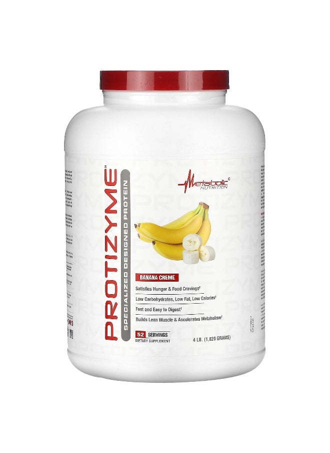 Metabolic Nutrition, Protizyme, Specialized Designed Protein, Banana Creme, 4 lb (1,820 g)
