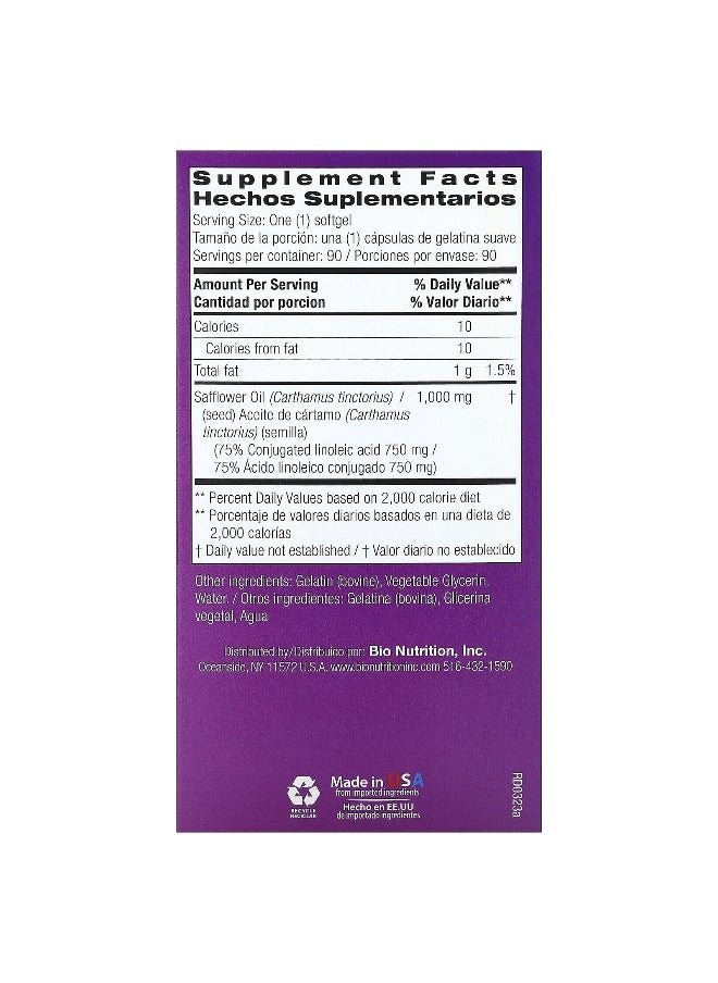 Bio Nutrition, Safflower, 1,000 mg , 90 Softgels