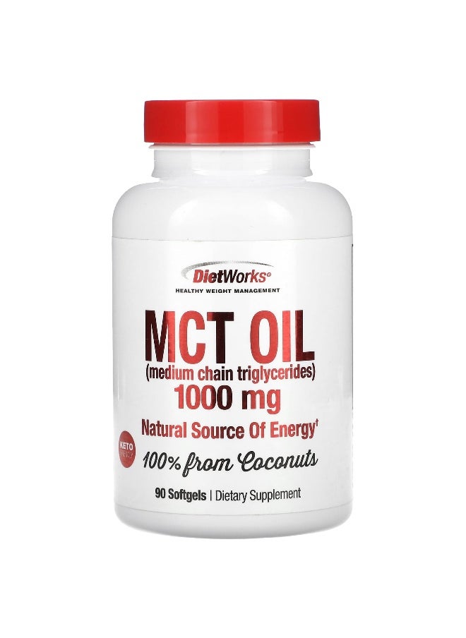 DietWorks, MCT Oil, 1,000 mg, 90 Softgels
