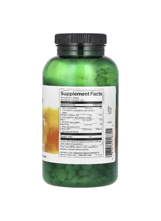 Swanson, Brewer's Yeast, 500 mg, 500 Tablets (250 mg Per Tablet)