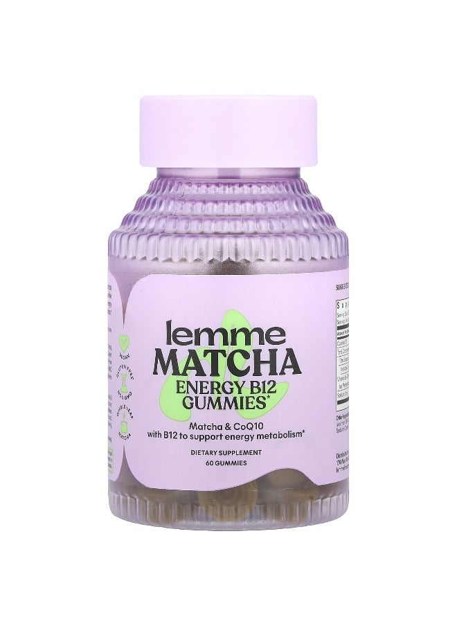 Lemme, Energy B12 & CoQ10 Gummies, Matcha, 60 Gummies