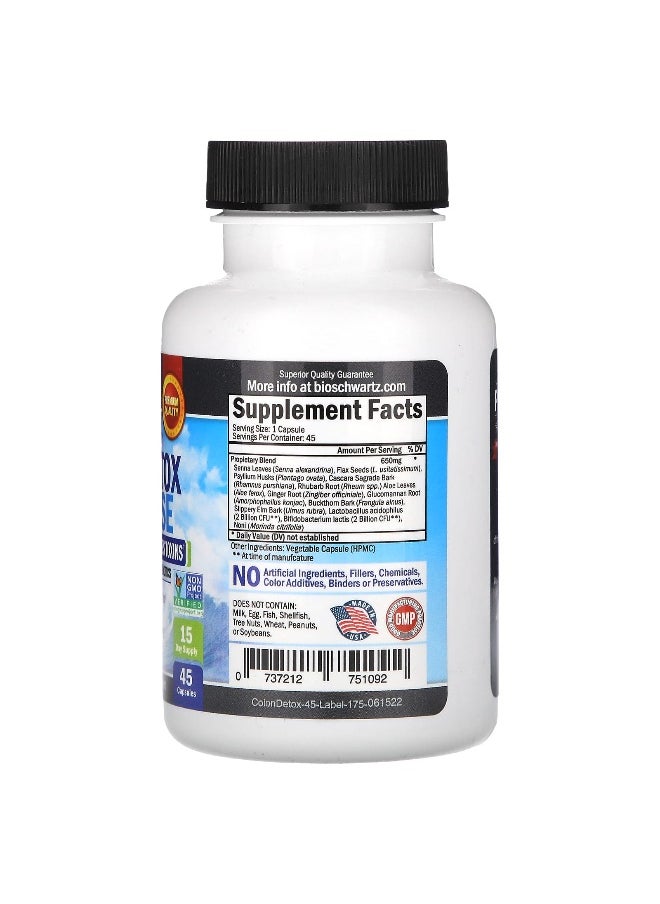 BioSchwartz, Advanced 15-Day Colon Detox & Cleanse, 45 Capsules
