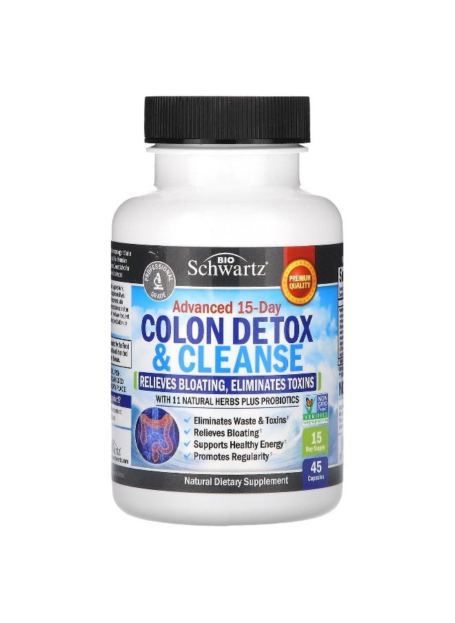 BioSchwartz, Advanced 15-Day Colon Detox & Cleanse, 45 Capsules