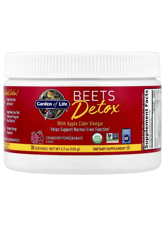 Garden of Life, Beets Detox with Apple Cider Vinegar, Cranberry Pomegranate, 3.7 oz (105 g)