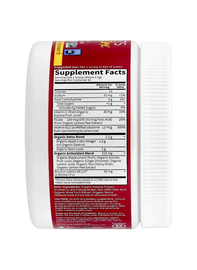 Garden of Life, Beets Detox with Apple Cider Vinegar, Cranberry Pomegranate, 3.7 oz (105 g)