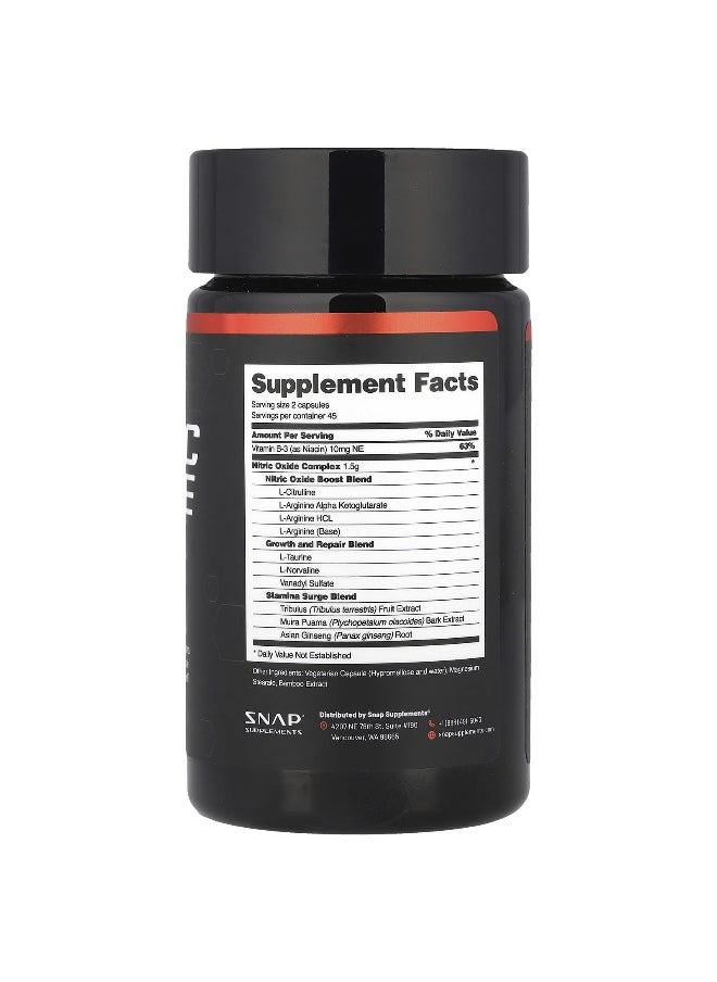 Snap Supplements, Nitric Oxide Booster, 90 Capsules