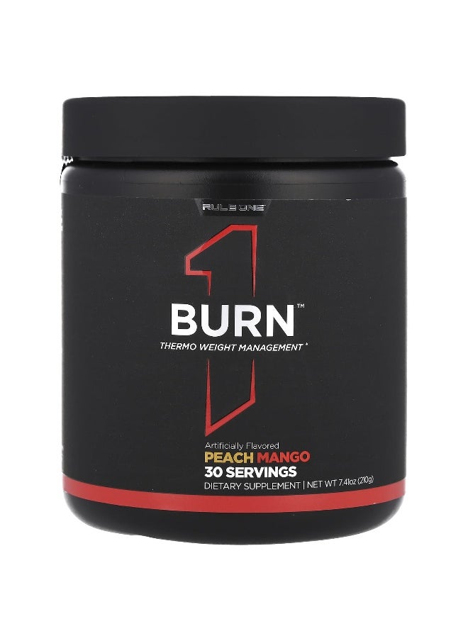 Rule One Proteins, Burn™, Thermo Weight Management, Peach Mango, 7.41 oz (210 g)