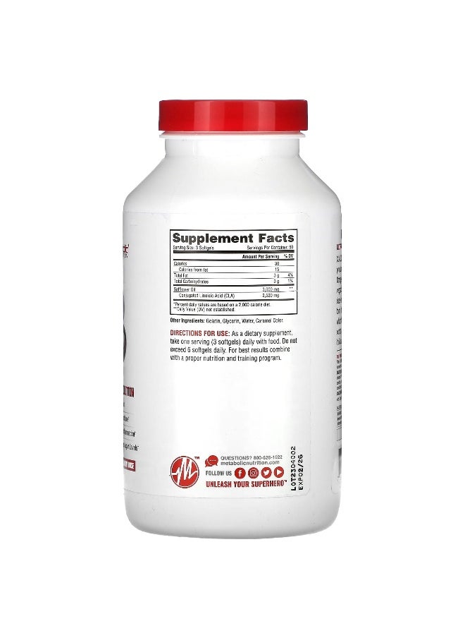 Metabolic Nutrition, CLA 3000, 3,000 mg, 180 Softgels (1,000 mg per Softgel)