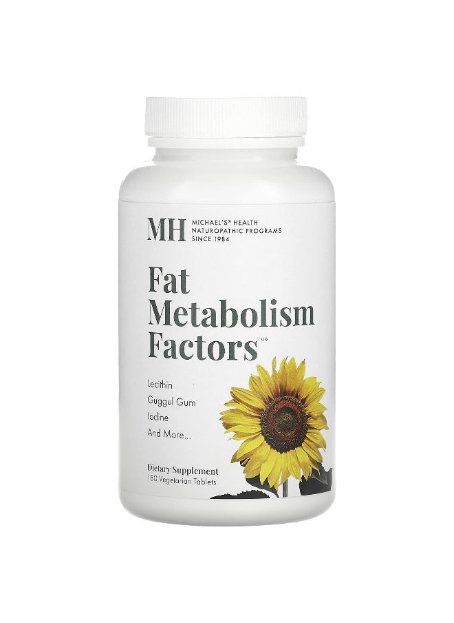 Michael's Naturopathic, Fat Metabolism Factors, 180 Vegetarian Tablets
