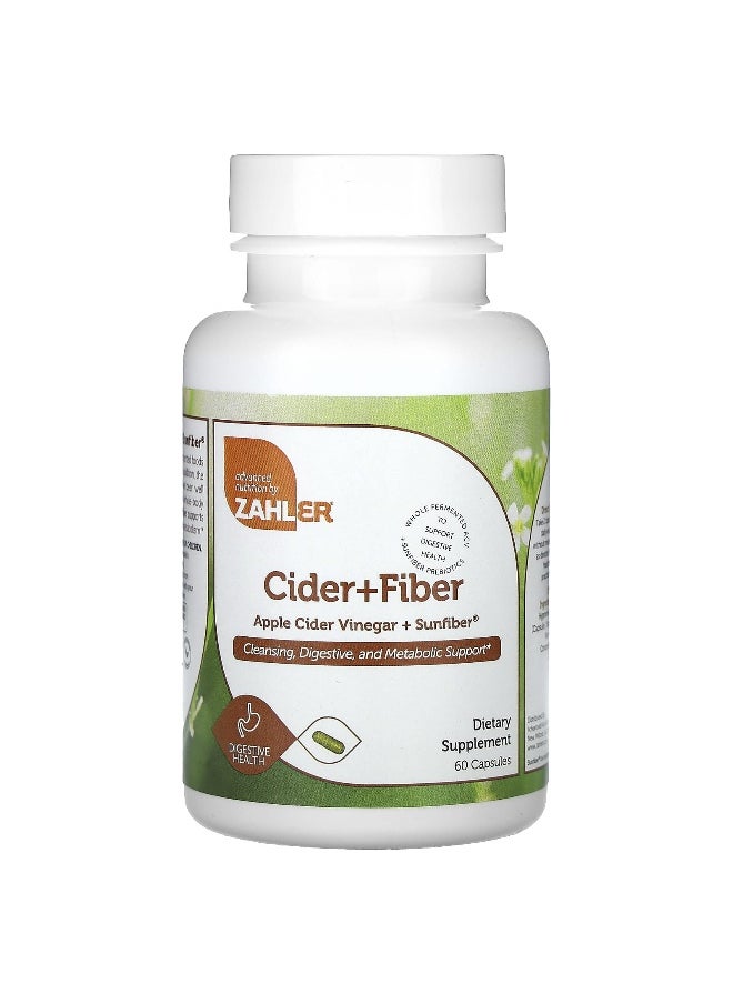 Zahler, Apple Cider Vinegar + Sunfiber, 60 Capsules