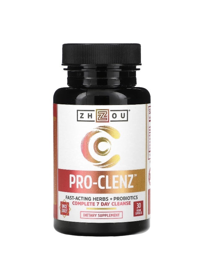 Zhou Nutrition, Pro-Clenz, Complete 7 Day Cleanse, 30 Veggie Capsules