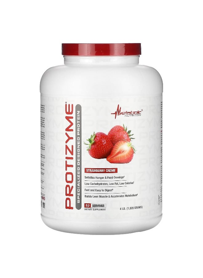 Metabolic Nutrition, Protizyme, Specialized Designed Protein, Strawberry Creme, 4 lb (1,820 g)