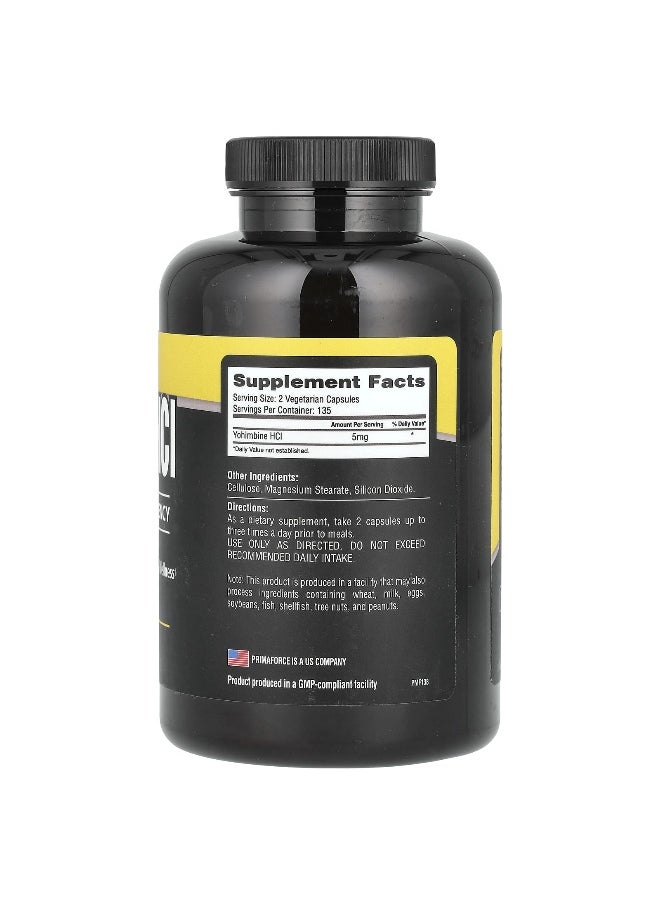Primaforce, Yohimbine HCI, 2.5 mg, 270 Vegetarian Capsules (1.25 mg Per Capsule)