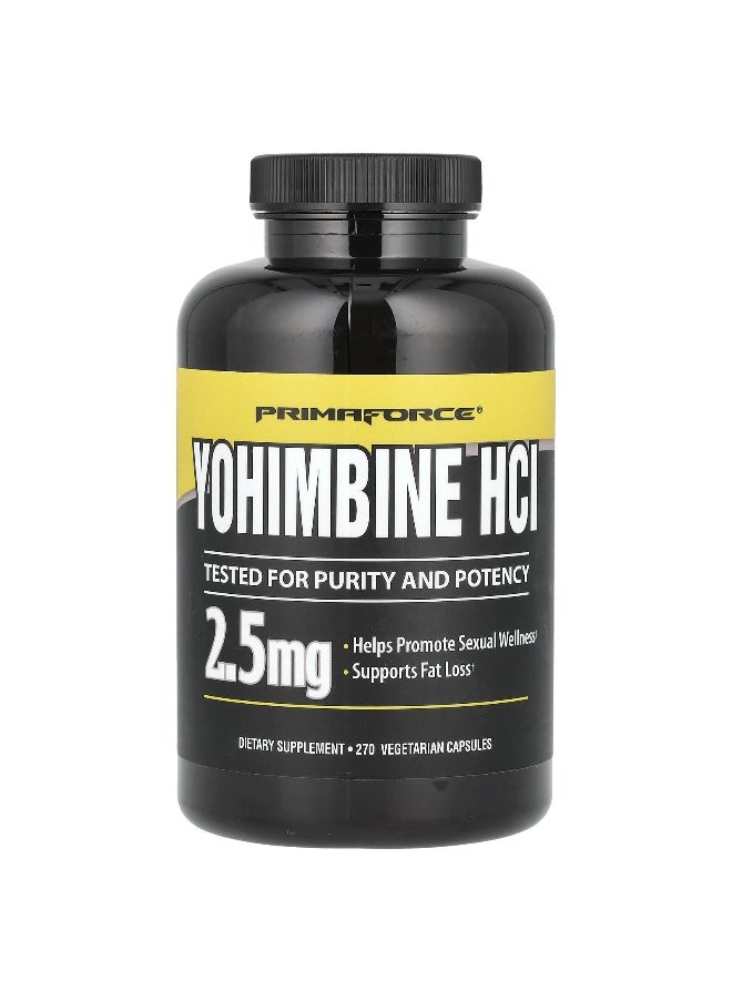Primaforce, Yohimbine HCI, 2.5 mg, 270 Vegetarian Capsules (1.25 mg Per Capsule)