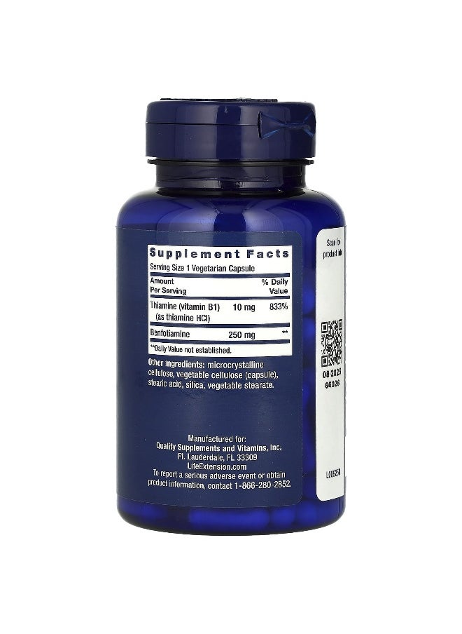 Life Extension, Mega Benfotiamine, 250 mg, 120 Vegetarian Capsules