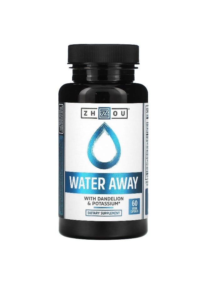 Zhou Nutrition, Water Away with Dandelion & Potassium, 60 Veggie Capsules