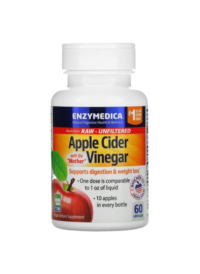 Enzymedica, Apple Cider Vinegar with the Mother, 710 mg, 60 Capsules (355 mg per Capsule)
