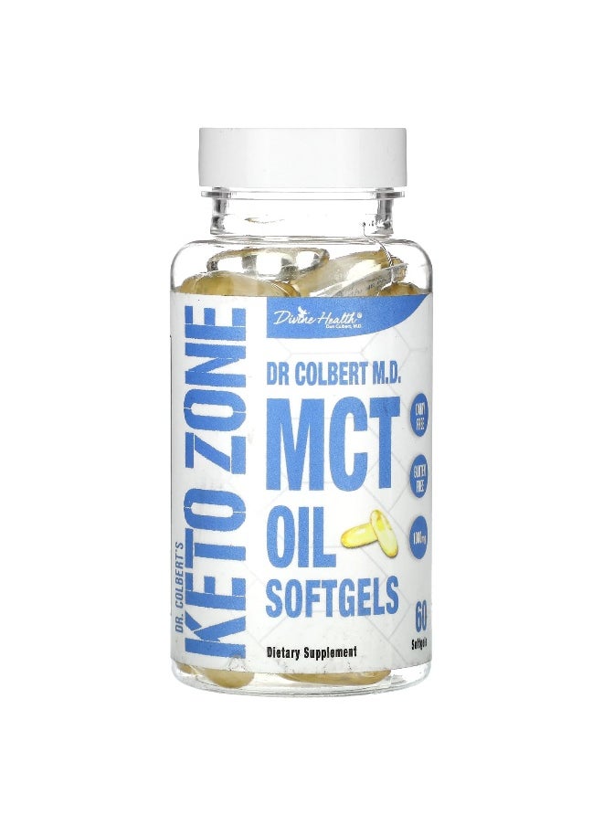Divine Health, Dr. Colbert's Keto Zone, MCT Oil Softgels, 1,000 mg, 60 Softgels