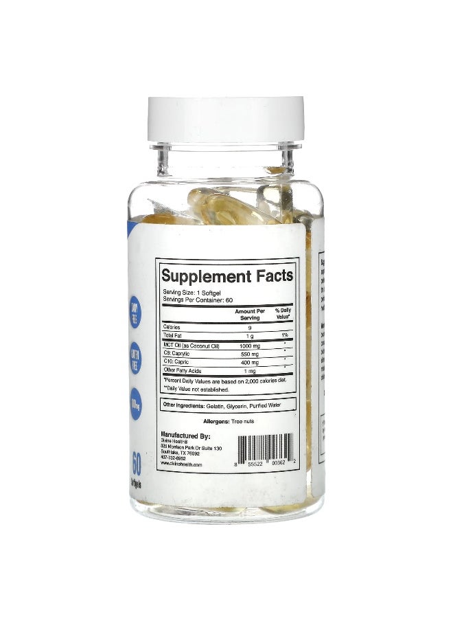 Divine Health, Dr. Colbert's Keto Zone, MCT Oil Softgels, 1,000 mg, 60 Softgels