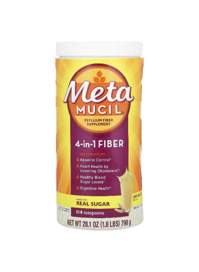 Metamucil, 4-in-1 Fiber, Unflavored, 28.1 oz (798 g)