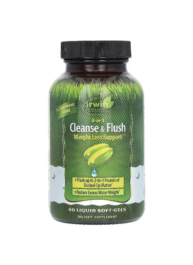 Irwin Naturals, 2-In-1 Cleanse & Flush Weight Loss Support, 60 Liquid Soft-Gels