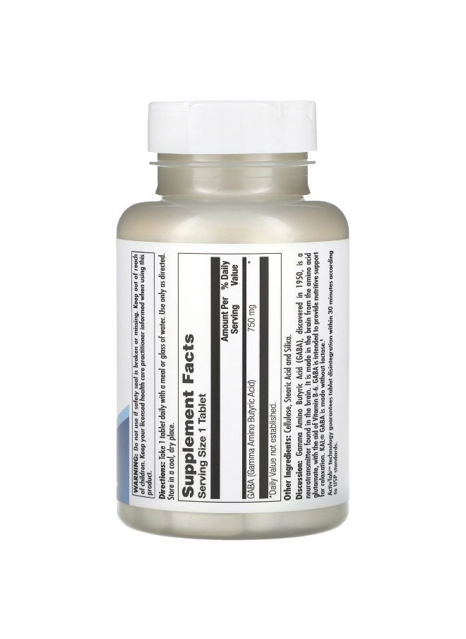 KAL, GABA, 750 mg, 90 Tablets
