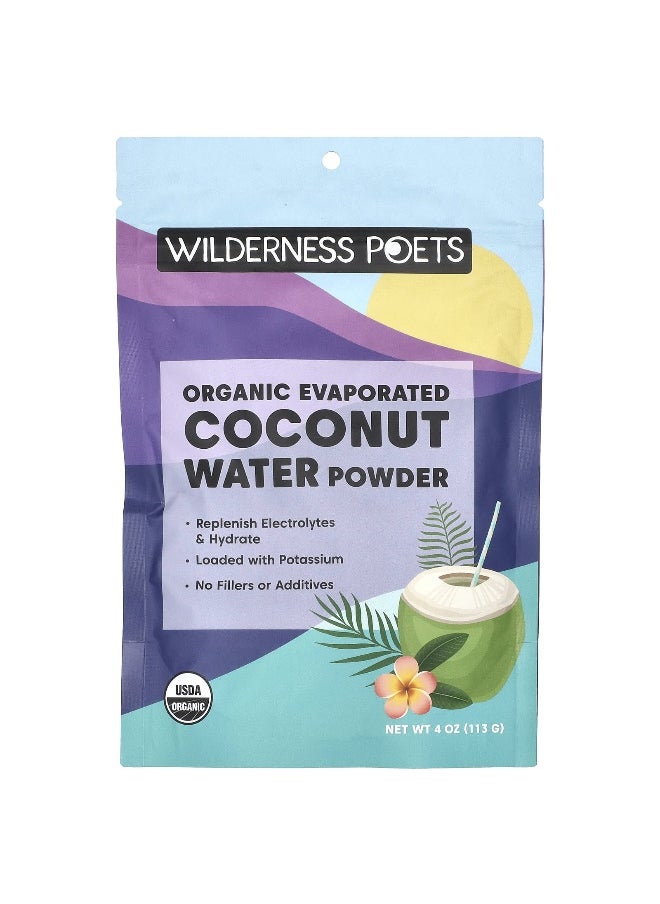 Wilderness Poets, Organic Evaporated Coconut Water Powder, 4 oz (113 g)