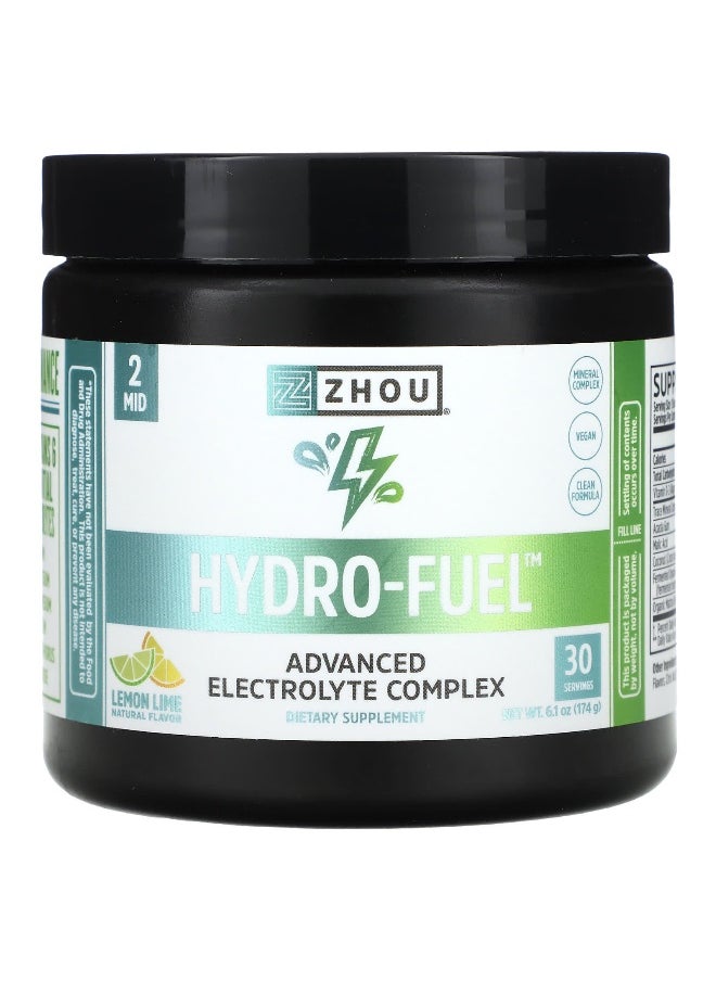 Zhou Nutrition, Hydro-Fuel, Advanced Electrolyte Complex, Lemon Lime, 6.1 oz (174 g)