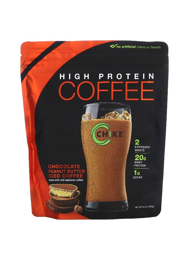 Chike Nutrition, High Protein Iced Coffee, Chocolate Peanut Butter, 16.3 oz (462 g)