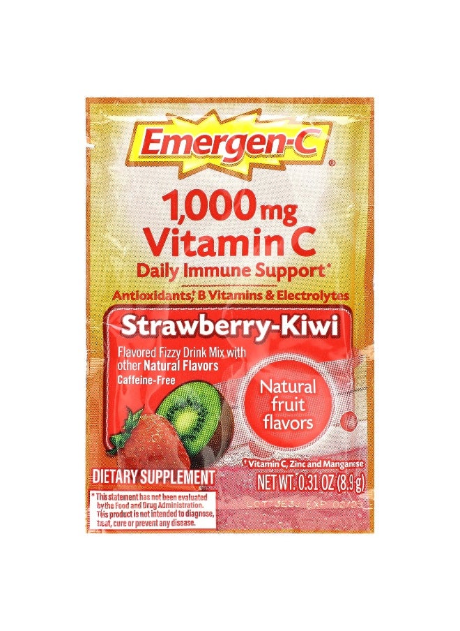 Emergen-C, Vitamin C, Strawberry-Kiwi, 1,000 mg, 30 Packets, 0.31 oz (8.9 g) Each