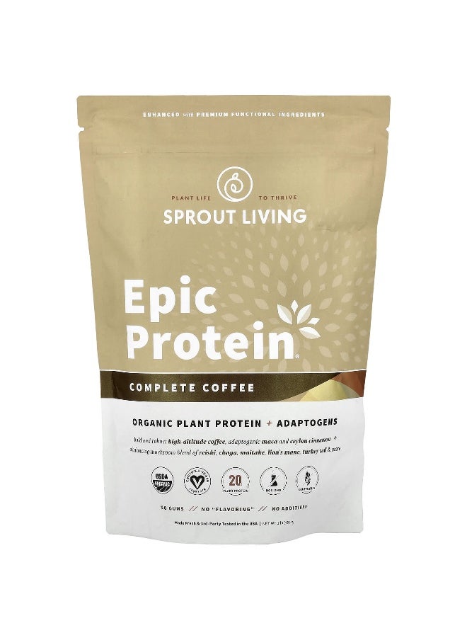 Sprout Living, Epic Protein®, Organic Plant Protein + Adaptogens, Complete Coffee, 1 lb (456 g)