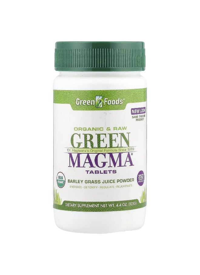 Green Foods, Green Magma®, Barley Grass Juice Powder , 250 Tablets, 4.4 oz (125 g)