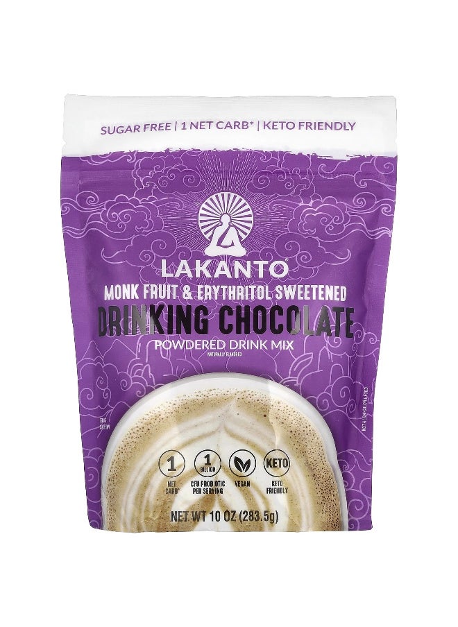 Lakanto, Drinking Chocolate Powdered Drink Mix, Monk Fruit & Erythritol Sweetened, 10 oz (283.5 g)