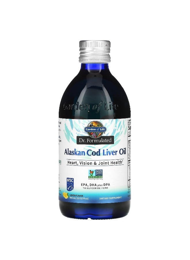 Garden of Life, Dr. Formulated, Alaskan Cod Liver Oil, Lemon, 4.3 g, 13.52 fl oz (400 ml)