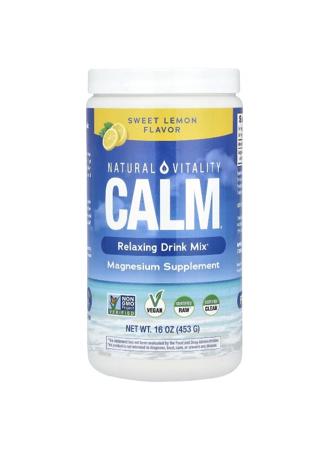 Natural Vitality, CALM®, Relaxing Drink Mix, Sweet Lemon, 16 oz (453 g)
