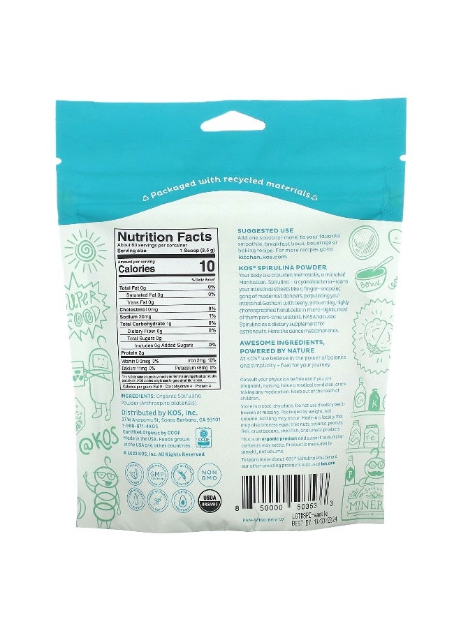 KOS, Organic Spirulina Powder, 7.4 oz (210 g)
