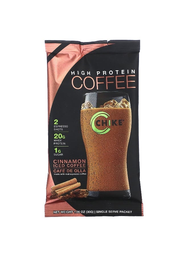 Chike Nutrition, High Protein Iced Coffee, Cinnamon, 12 Packets, 1.06 oz (30 g) Each