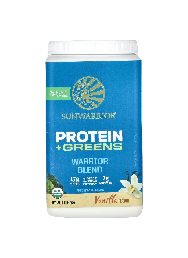 Sunwarrior, Warrior Blend, Protein + Greens, Vanilla, 1.65 lb (750 g)