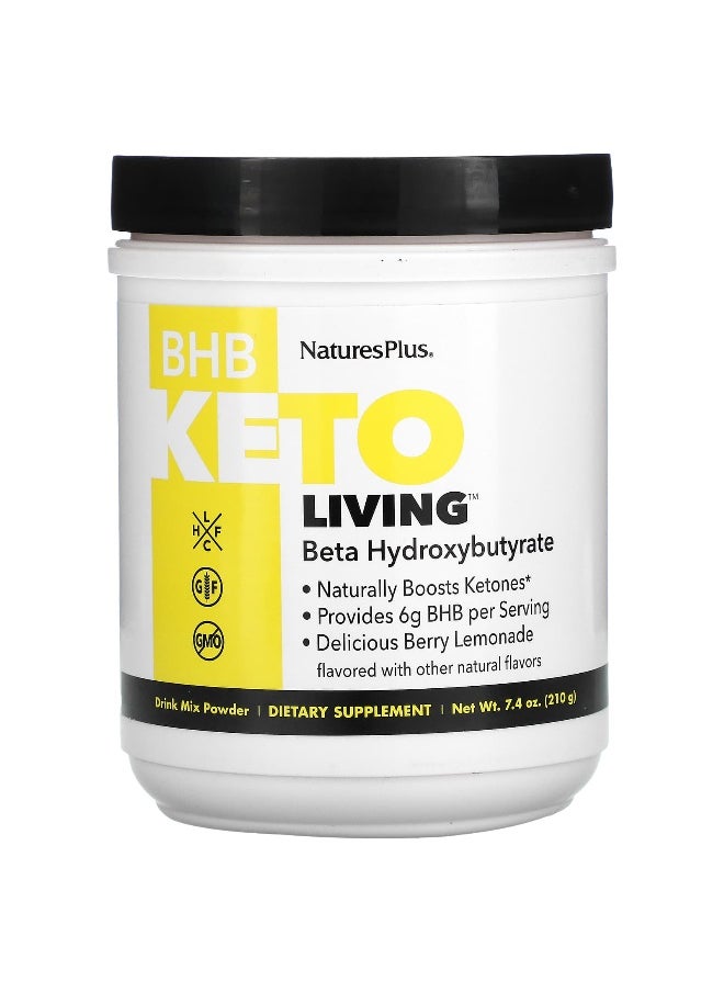 NaturesPlus, BHB Keto Living, Berry Lemonade, 7.4 oz (210 g)