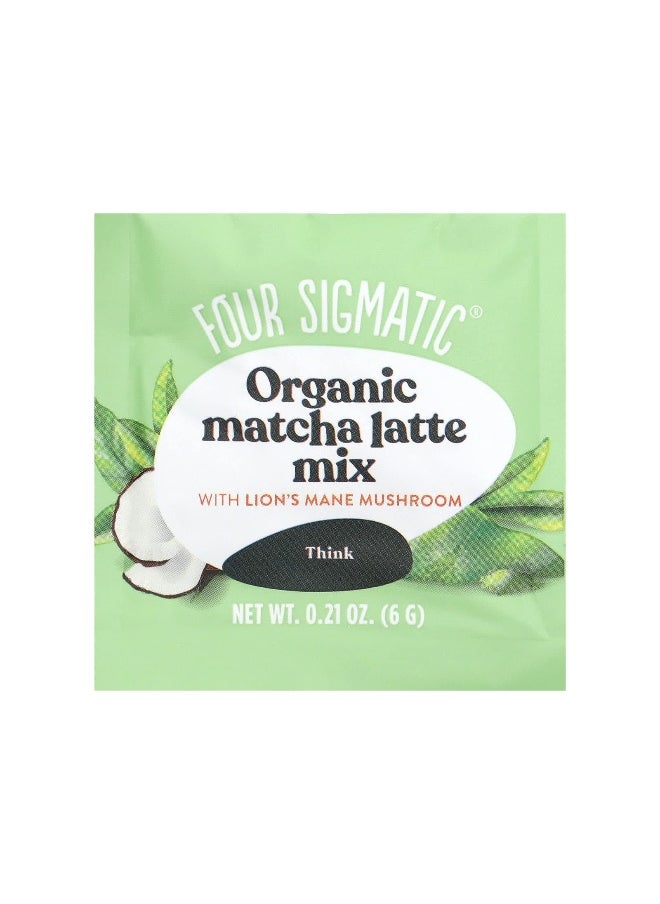 Four Sigmatic, Think, Organic Matcha Latte Mix with Lion's Mane Mushrooms, 10 Packets, 0.21 oz (6 g) Each