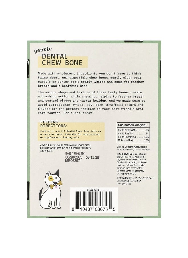 Dr. Mercola, Bark & Whiskers™, Gentle Dental Chew Bone, For Dogs, Small, 12 Bones, 0.7 oz (20 g) Each
