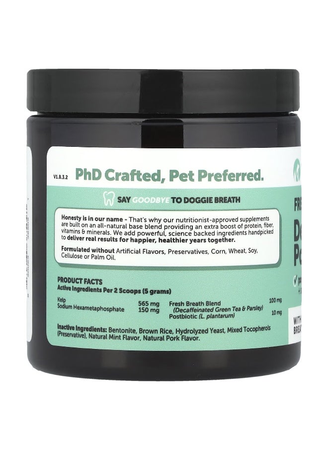 Pet Honesty, Fresh Breath Dental Powder, For Dogs, Mint, 5.29 oz (150 g)