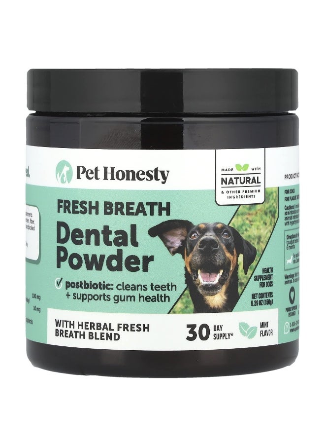 Pet Honesty, Fresh Breath Dental Powder, For Dogs, Mint, 5.29 oz (150 g)