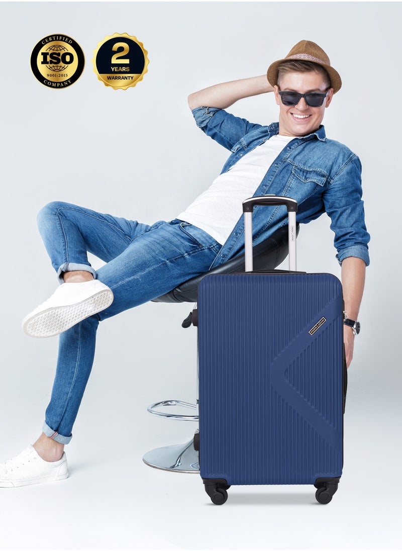 Neutro 3 Pieces ABS Luggage Trolley Set - NAVY