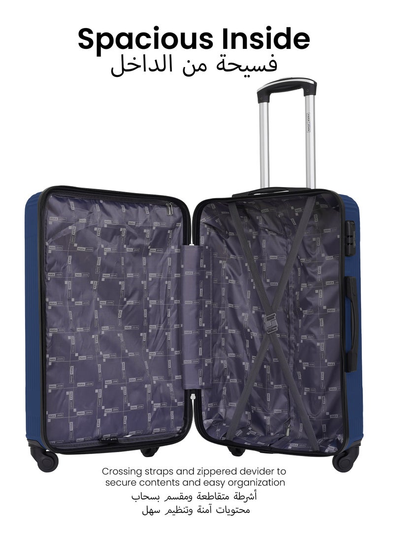 Neutro 3 Pieces ABS Luggage Trolley Set - NAVY