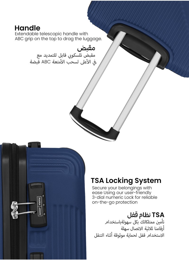 Neutro 3 Pieces ABS Luggage Trolley Set - NAVY