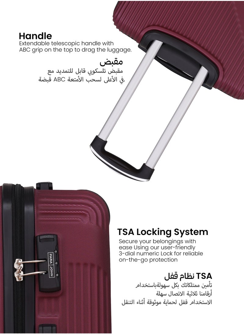 Neutro 3 Pieces ABS Luggage Trolley Set - Red