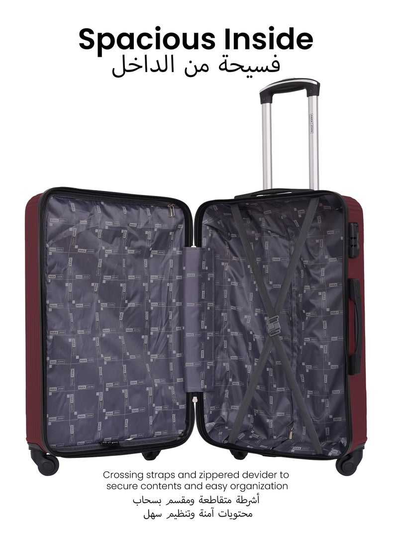 Neutro 3 Pieces ABS Luggage Trolley Set - Red