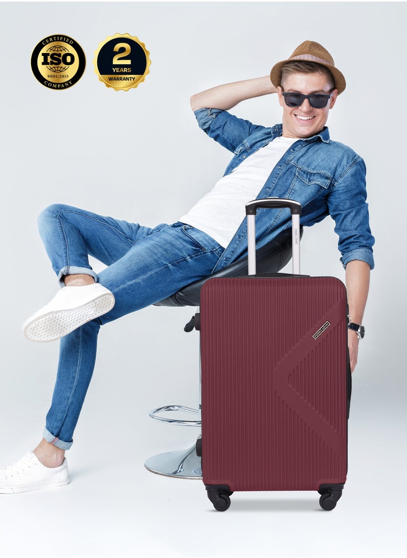 Neutro 3 Pieces ABS Luggage Trolley Set - Red
