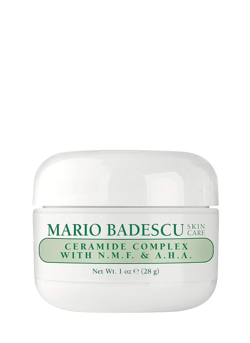 Mario Badescu Ceramide Complex with N.M.F. & A.H.A. for Oily and Sensitive Skin | Facial Cream that improves Skin Tone |Formulated with Ceramide & Natural Moisturizing Factors| 1 OZ